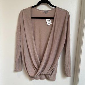 Taupe Drape Blouse (M) New with Tags